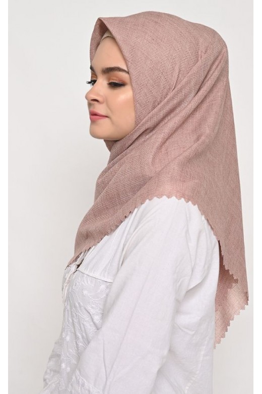 Hijab Segi 4 Voal Zaffron Lasercut Stupa Rosybrown